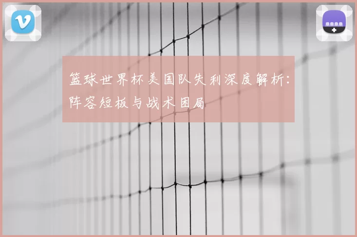 篮球世界杯美国队失利深度解析:阵容短板与战术困局