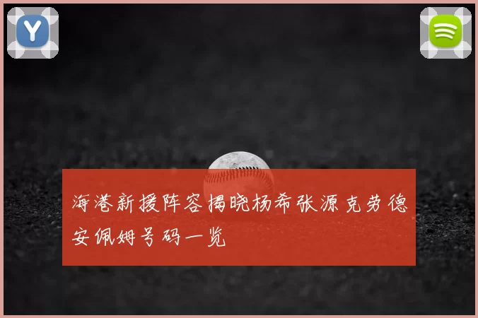 海港新援阵容揭晓杨希张源克劳德安佩姆号码一览