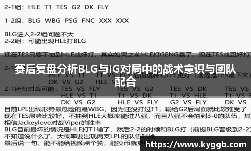 赛后复盘分析BLG与IG对局中的战术意识与团队配合